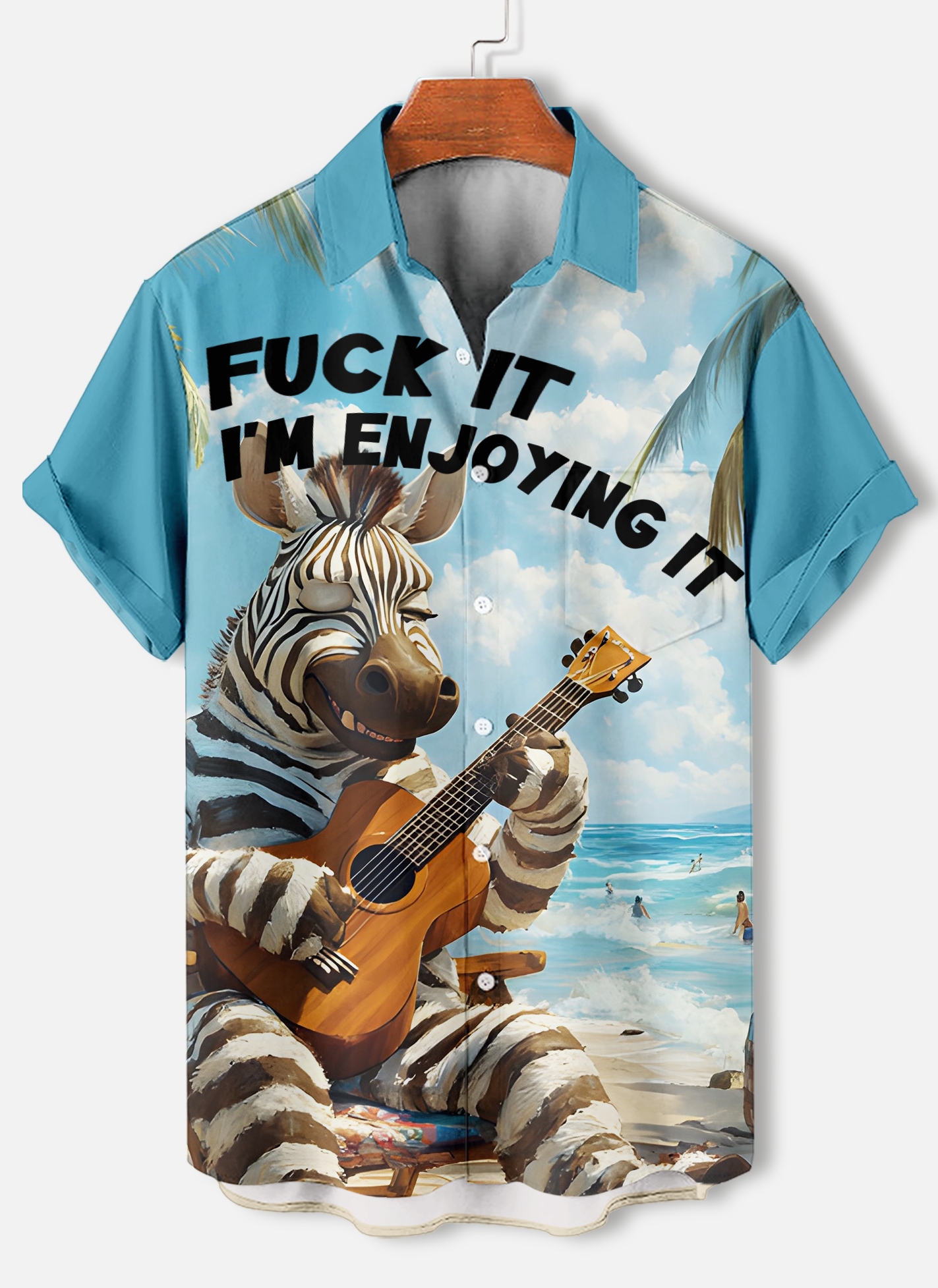 Men's funny cartoon animal slogan graphic short sleeve shirt