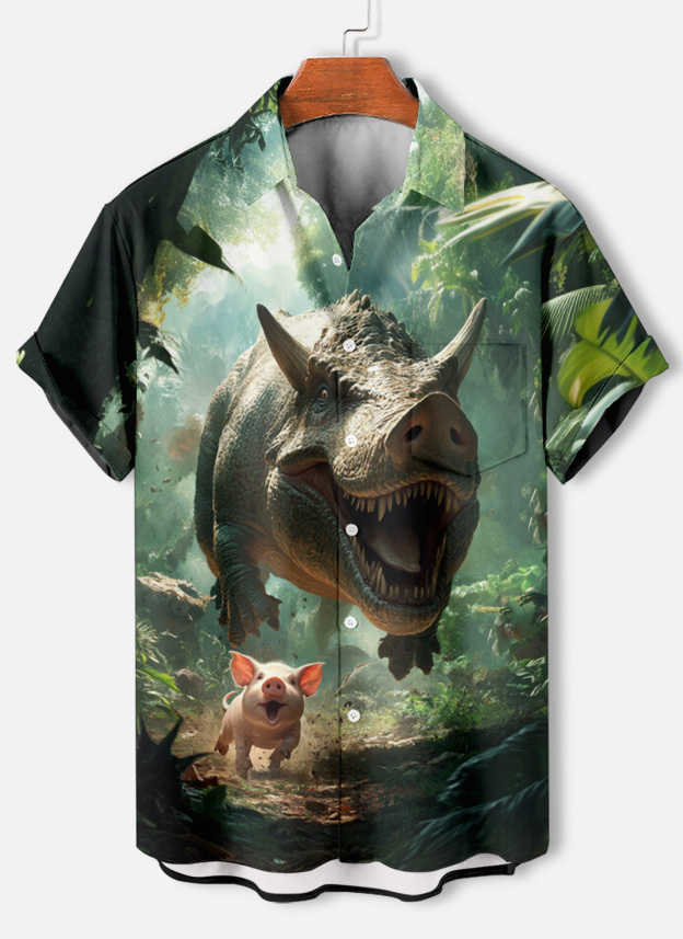 [Copy]Men's Classic Movie Godfather Animal Fun Graphic Short Sleeve Shirt