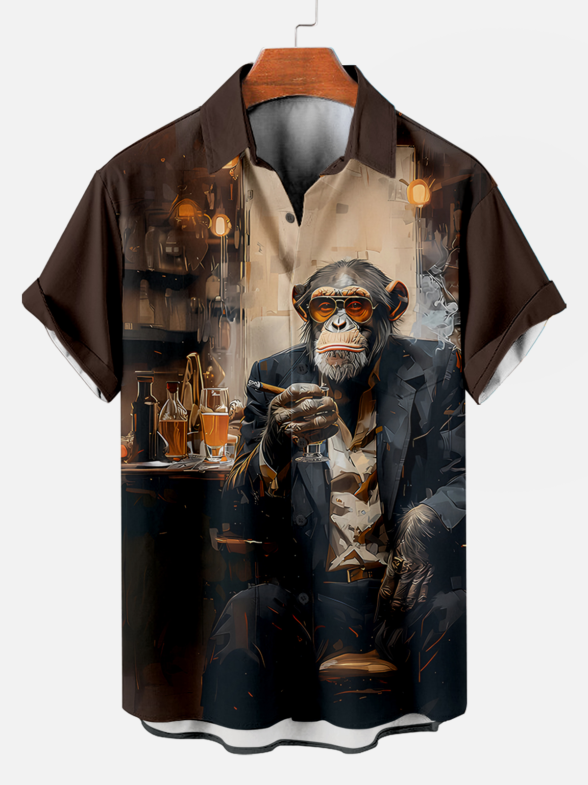 vintage animal print short sleeve shirt