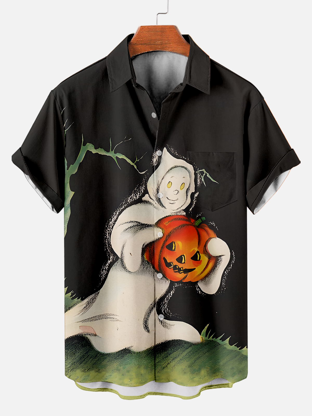 Halloween graphic short sleeve shirt