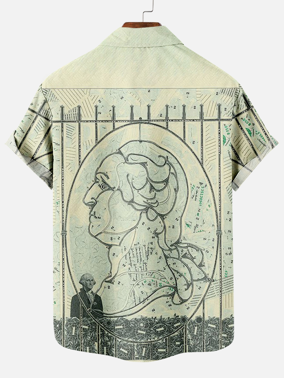 Men's Dollar Pattern Art Short Sleeve Shirt