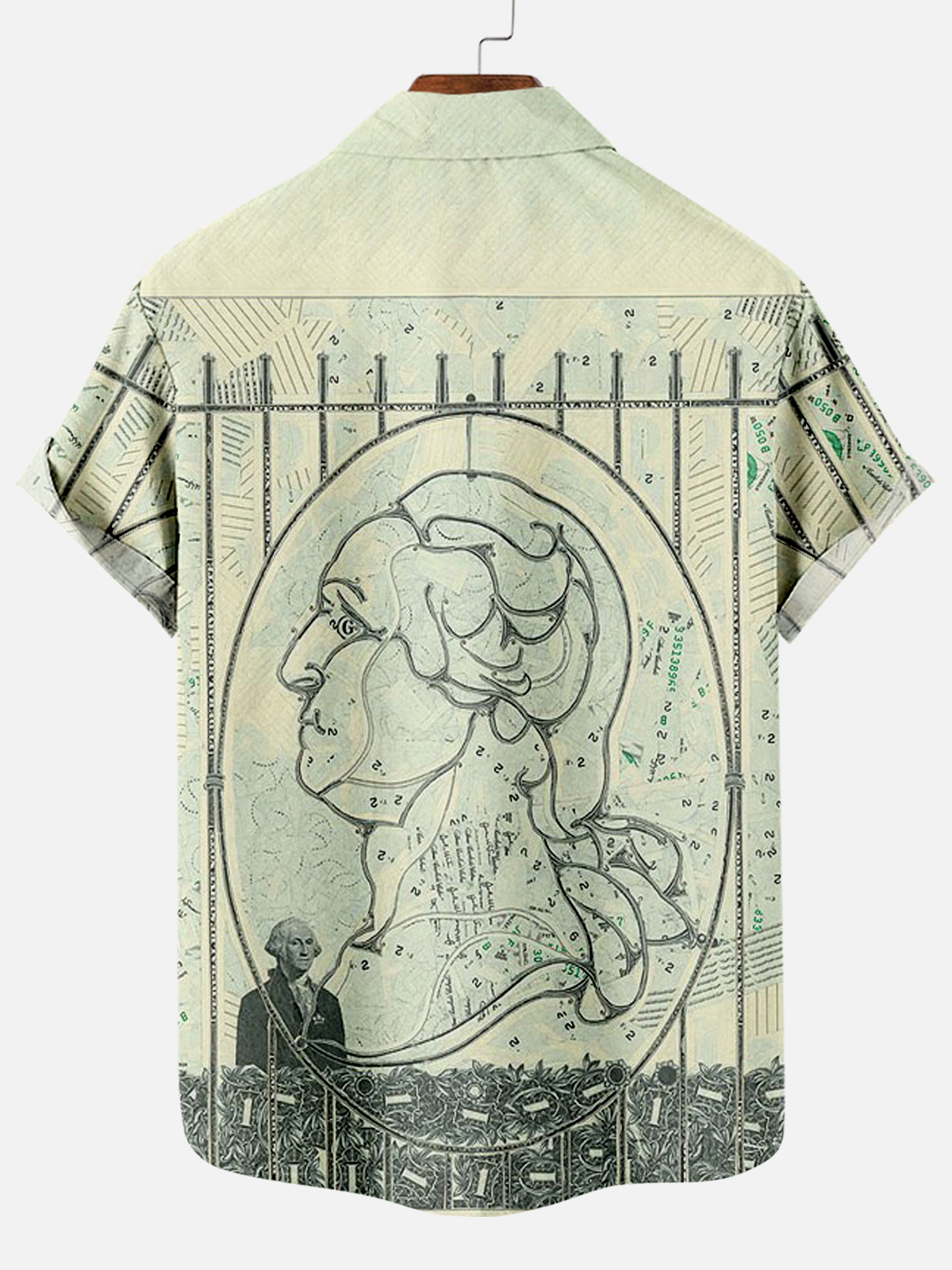 Men's Dollar Pattern Art Short Sleeve Shirt