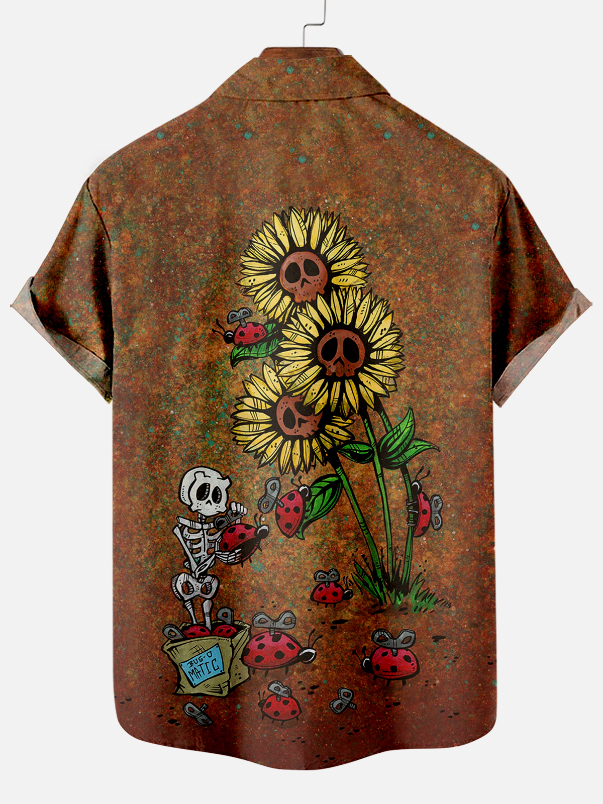 Men's Classic Day of the Dead Skull Graphic Short Sleeve Shirt