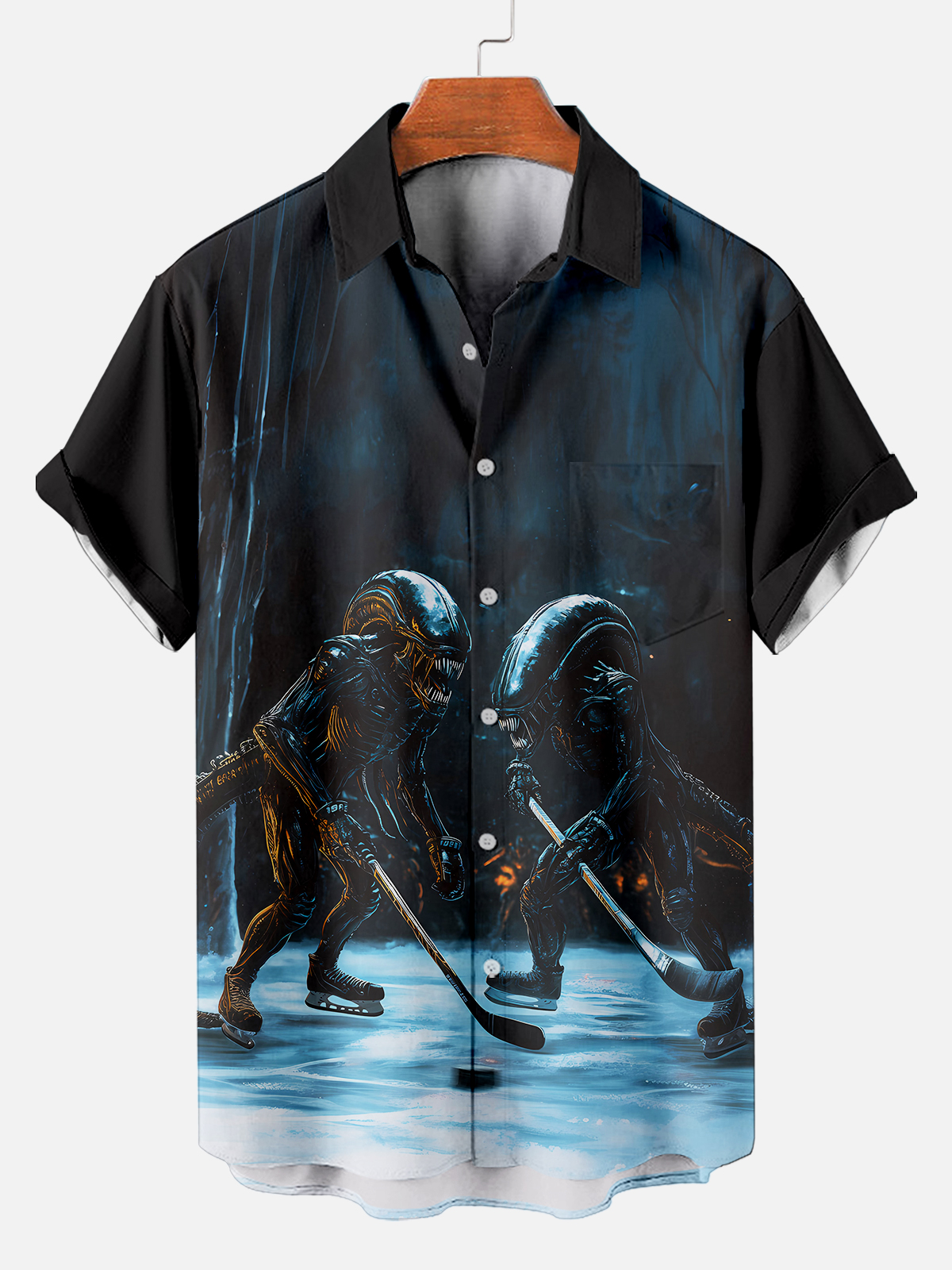 Men's Hawaiian Fun Little Yellow Duck Holiday Casual Short Sleeve Shir