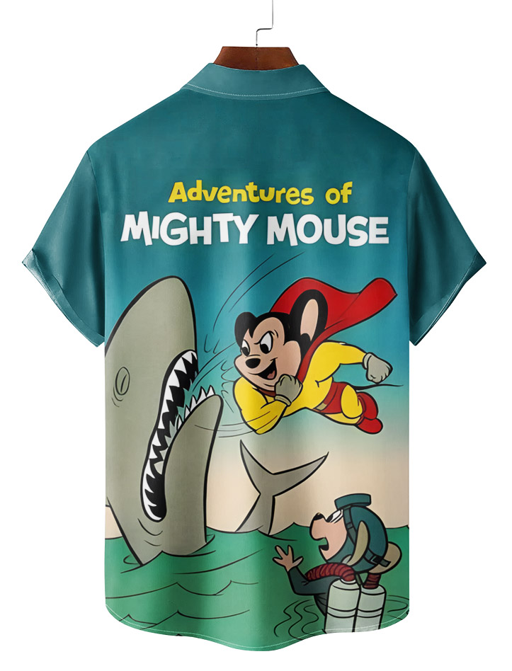 Classic Cartoon pattern short sleeved shirt