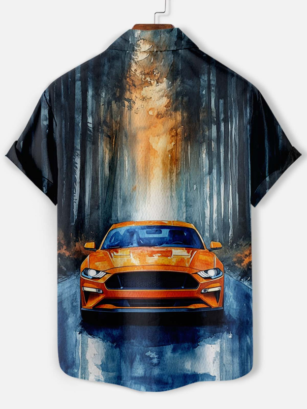 Men's Car Graphic Short Sleeve Shirt
