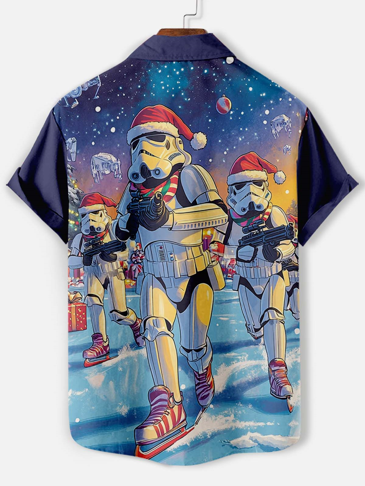 Men's Classic Movie Christmas Graphic Short Sleeve Shirt