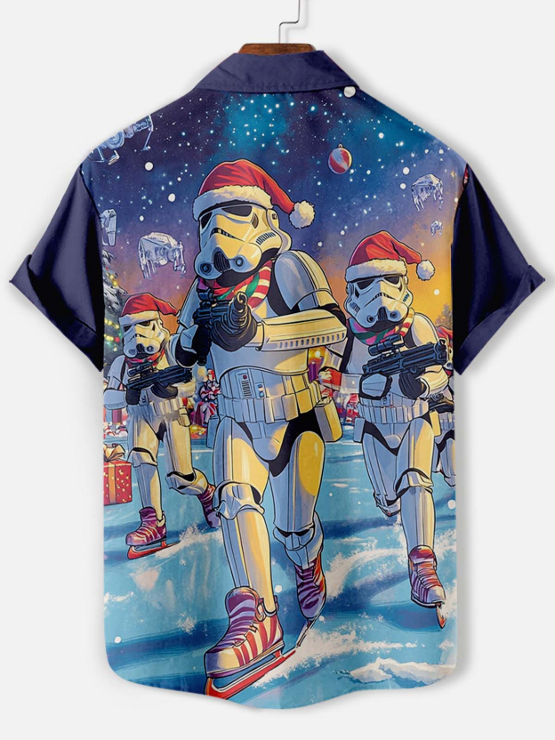 Men's Classic Movie Christmas Graphic Short Sleeve Shirt