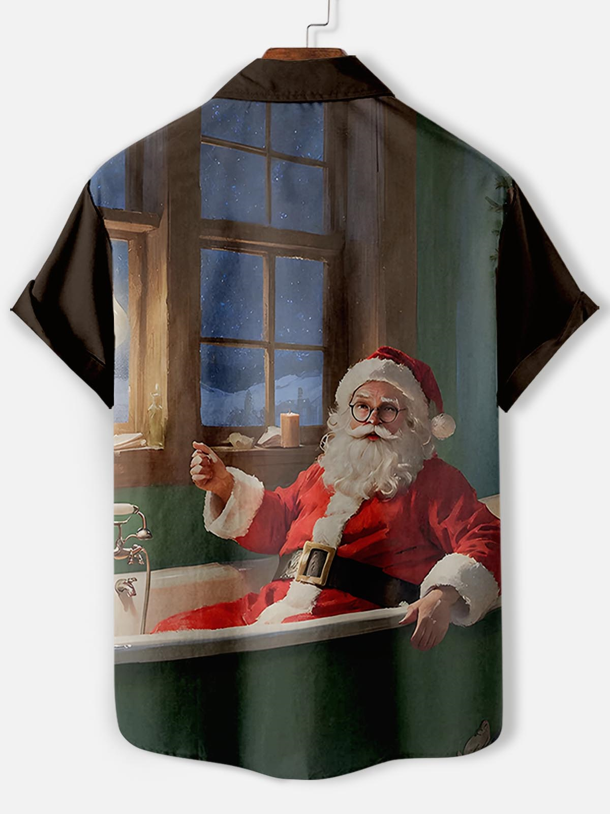 Men's Fun Santa Graphic Short Sleeve Shirt