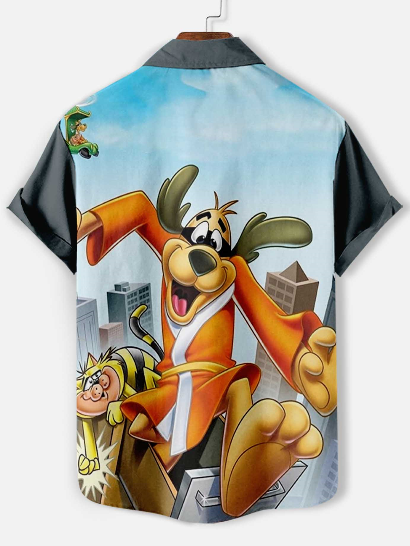 Men's Retro Anime Illustration Short Sleeve Shirt
