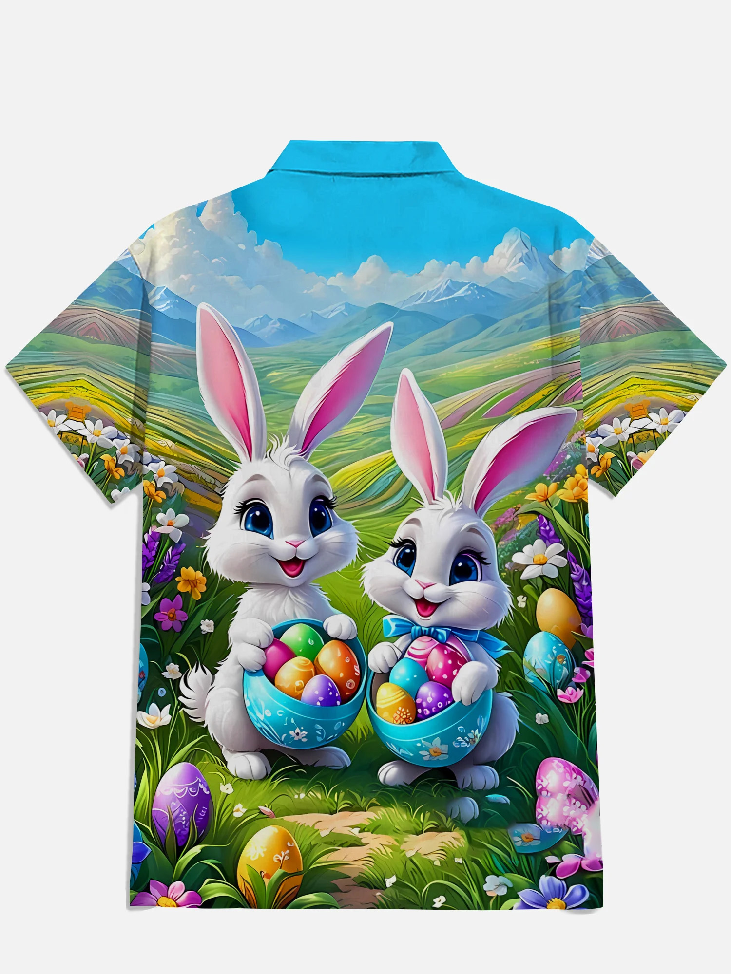Men's Easter Print Short Sleeve Shirt