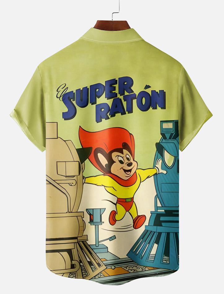 Classic Cartoon pattern short sleeved shirt