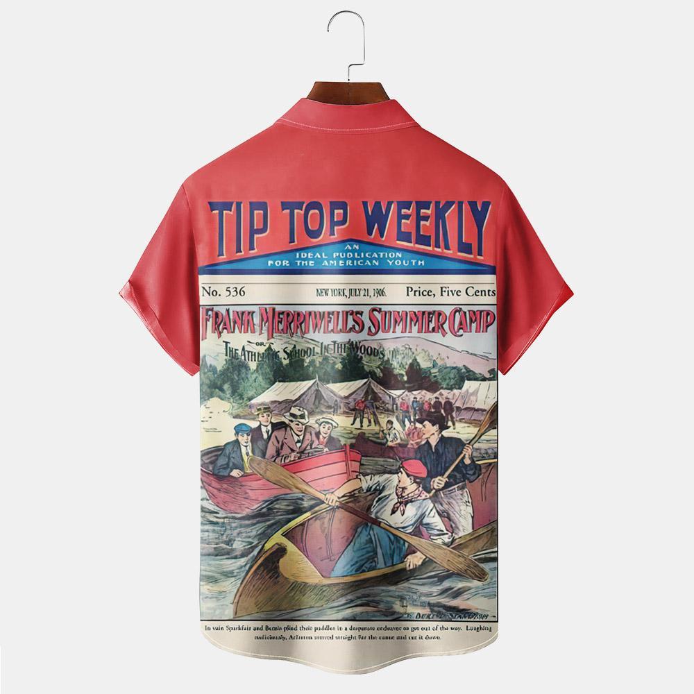 Vintage Magazine pattern short sleeved shirt