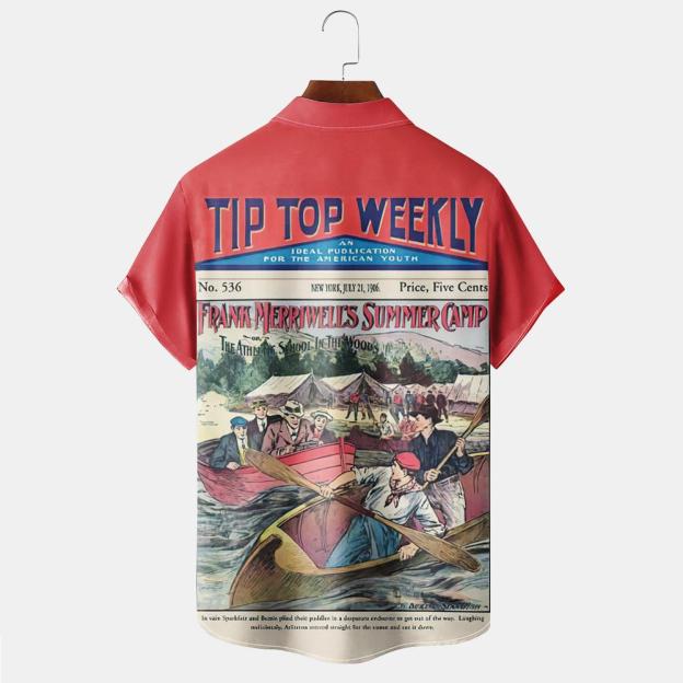 Vintage Magazine pattern short sleeved shirt