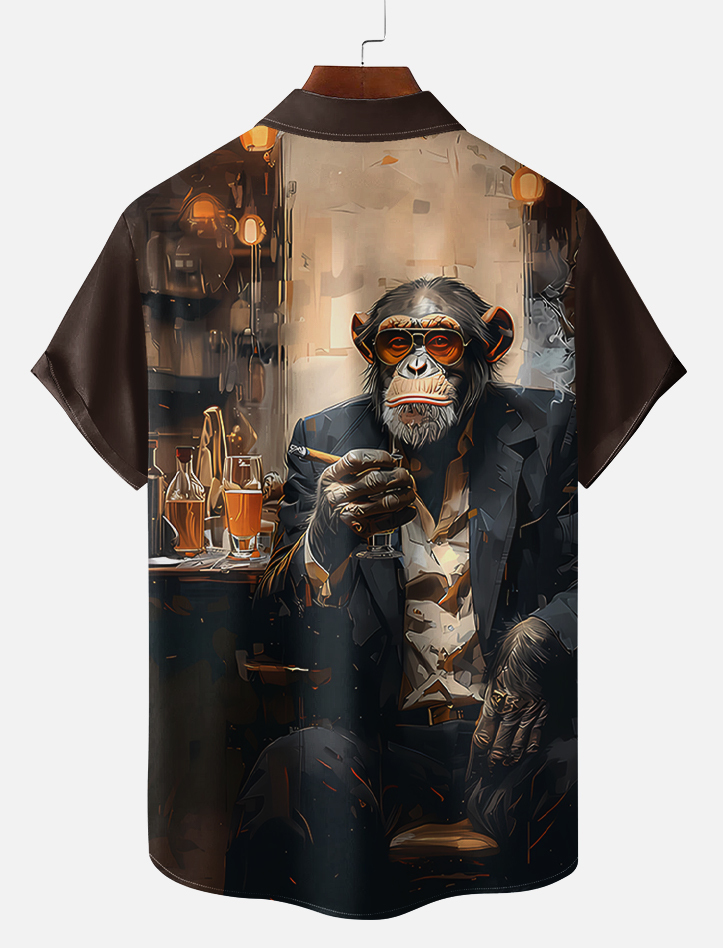 vintage animal print short sleeve shirt