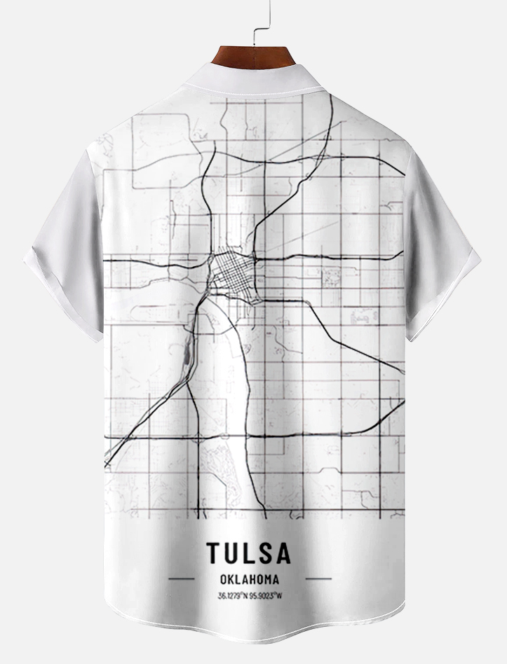 Men's Map Graphic Short Sleeve Shirt