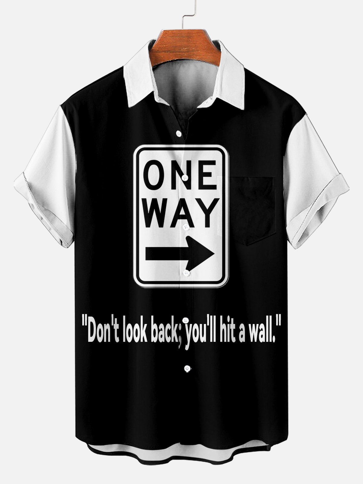 Men's Fun Slogan Graphic Contrast Short Sleeve Shirt