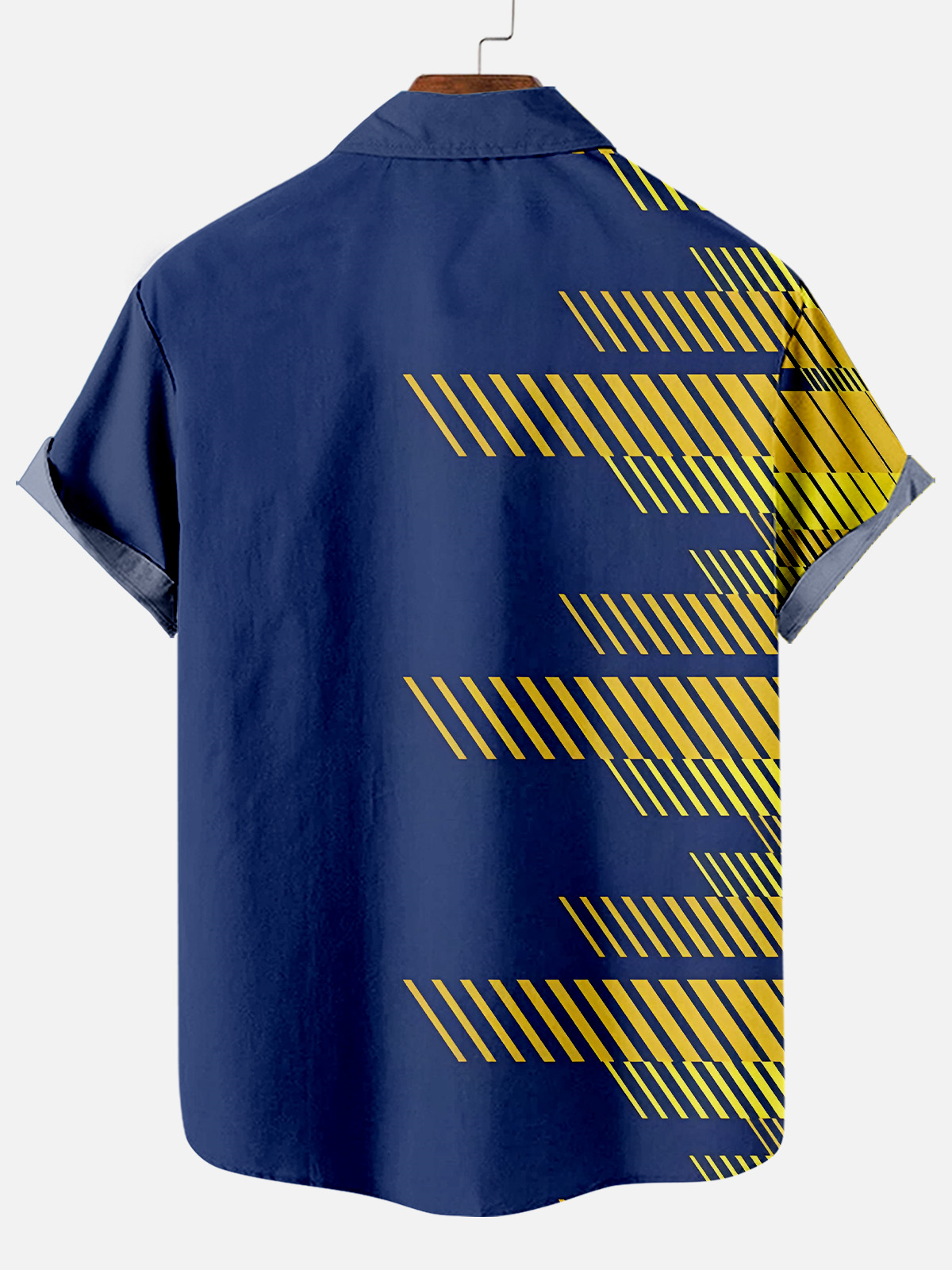 Men's Casual Contrast Color Short Sleeve Shirt