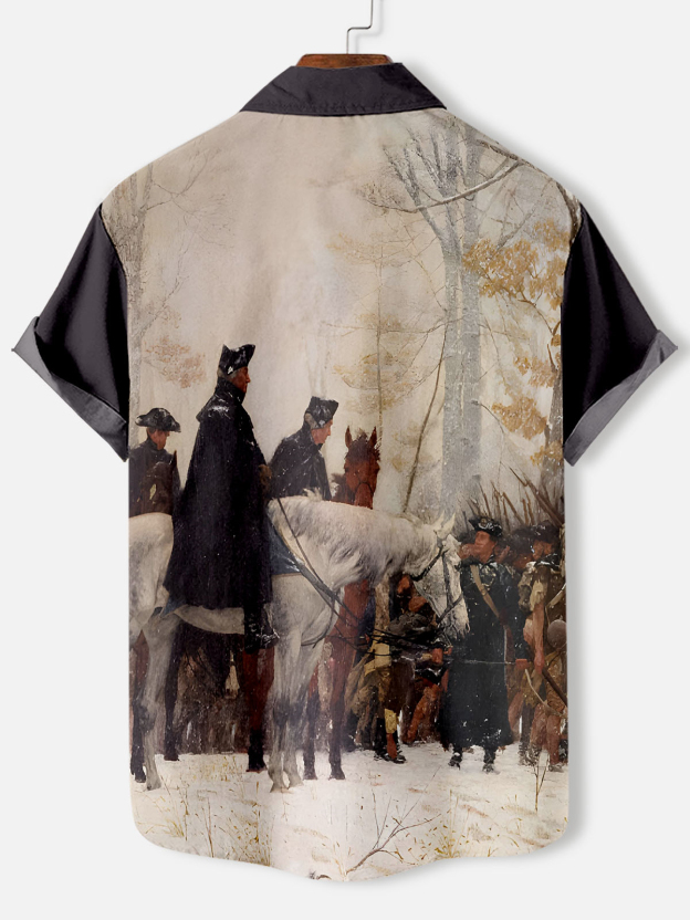 Men's American Revolutionary War Illustration short sleeve shirt