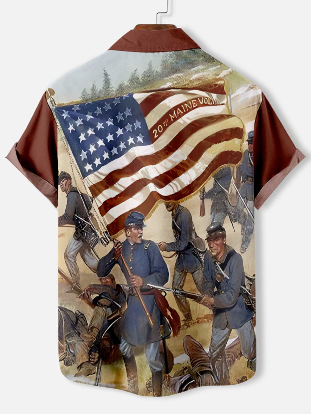 Men's Historical War Illustrated Short Sleeve Shirt