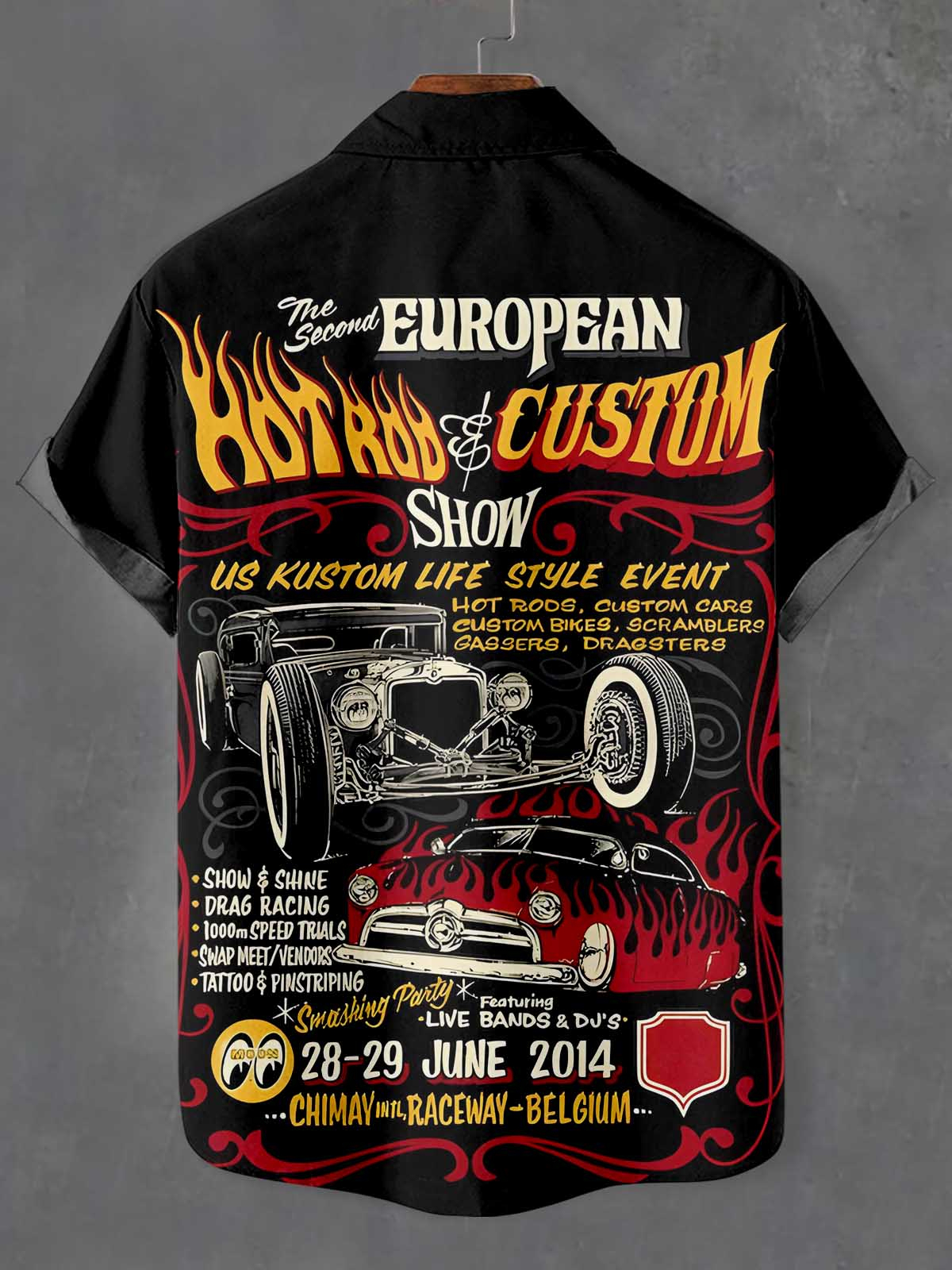 Men's Cartoon Car Graphic Short Sleeve Shirt