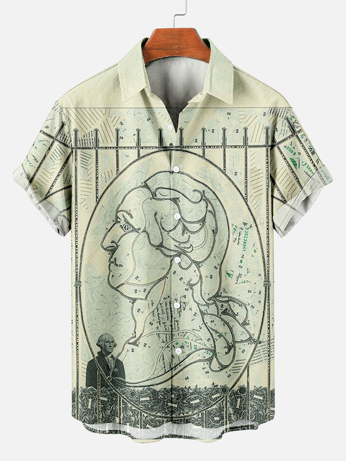 Men's Dollar Pattern Art Short Sleeve Shirt