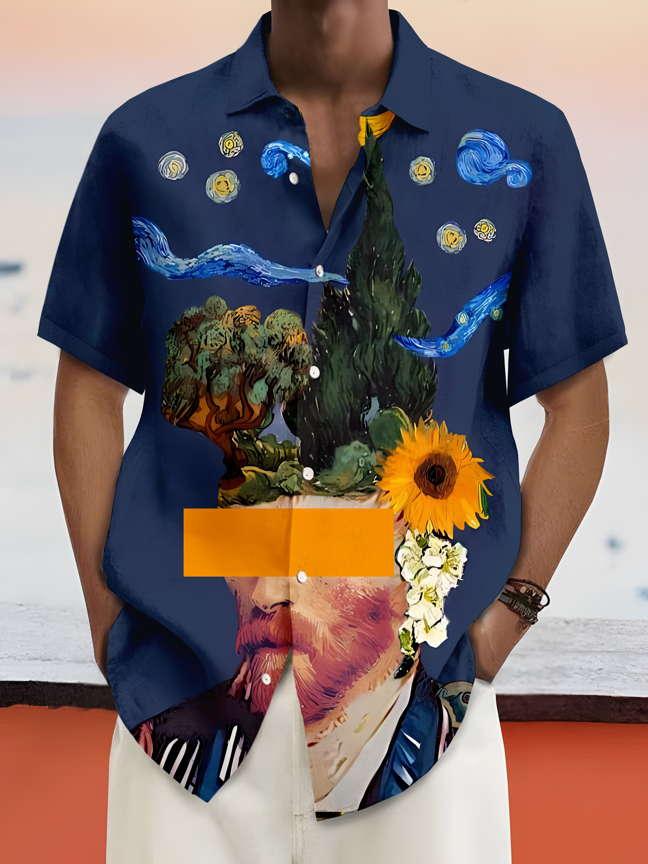 [Copy]Men's Vintage Witch Oil Painting Art Halloween Short Sleeve Shirt