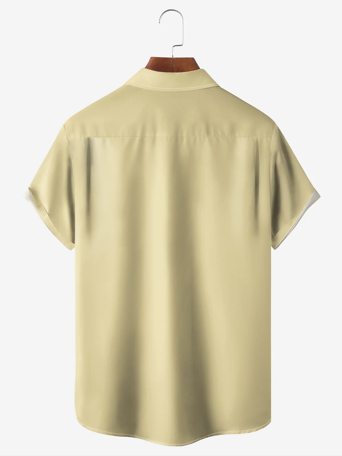 Beauty Contrasting Pocket Flip Collar Bowling Shirt
