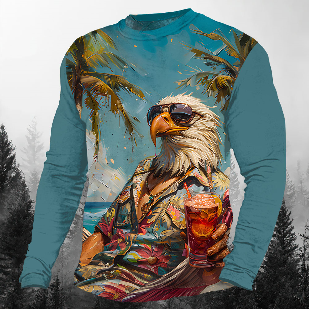 Men's Casual Cartoon Graphic Long Sleeve T-Shirt