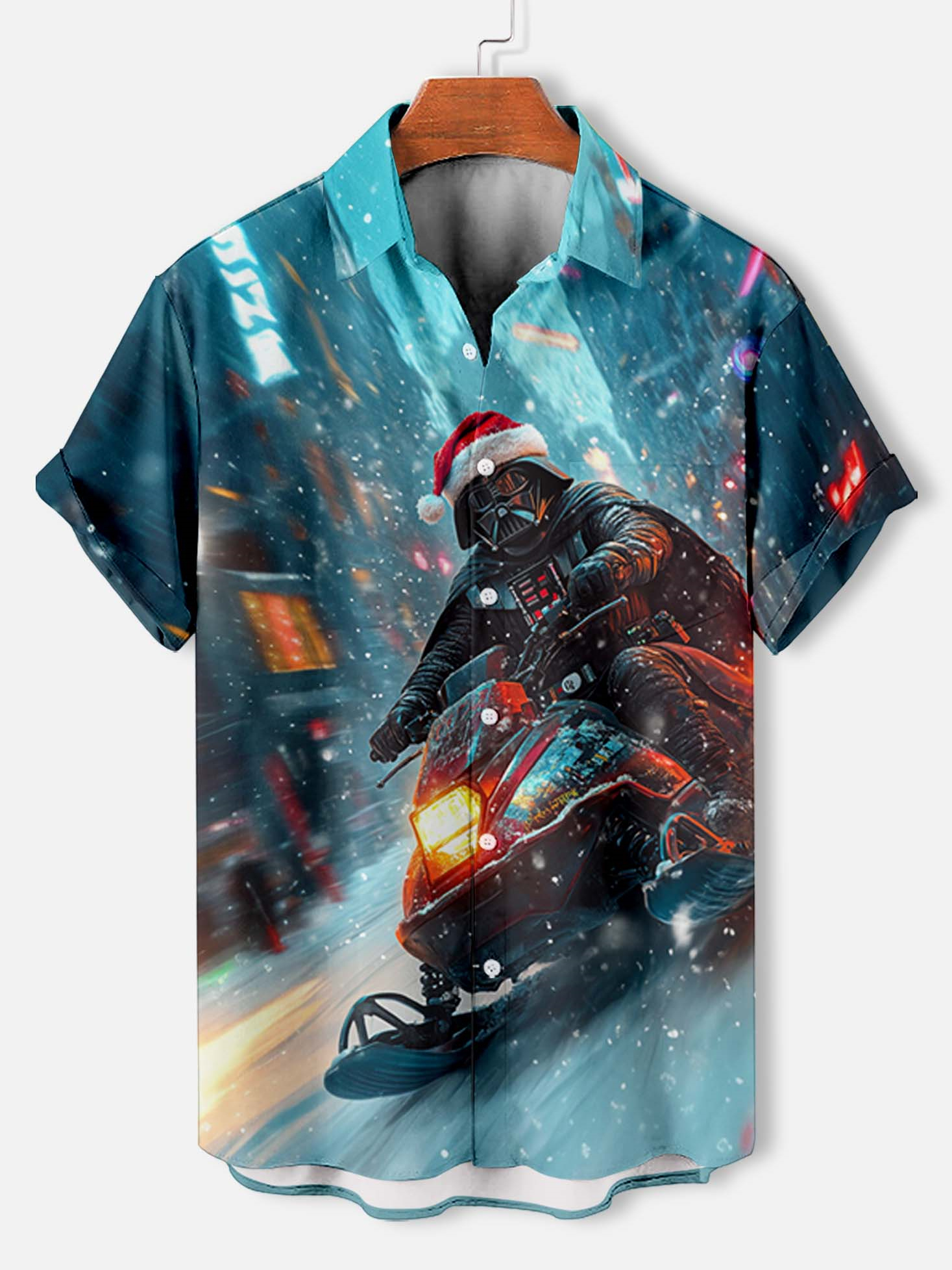 Men's Classic Movie Christmas Graphic Short Sleeve Shirt