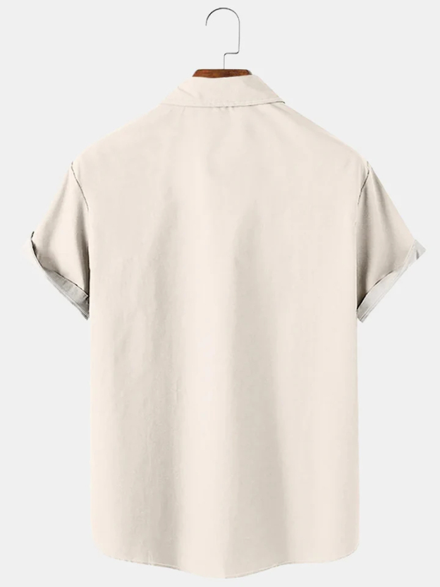 Men's Western Cowboy Style Graphic Short Sleeve Shirt