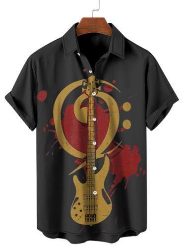 Men's Musical Art Casual Short Sleeve Shirt
