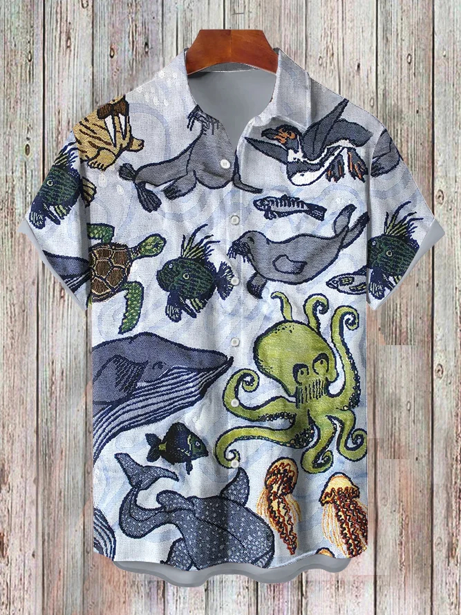 Ocean Creature Graphic Short Sleeve Shirt