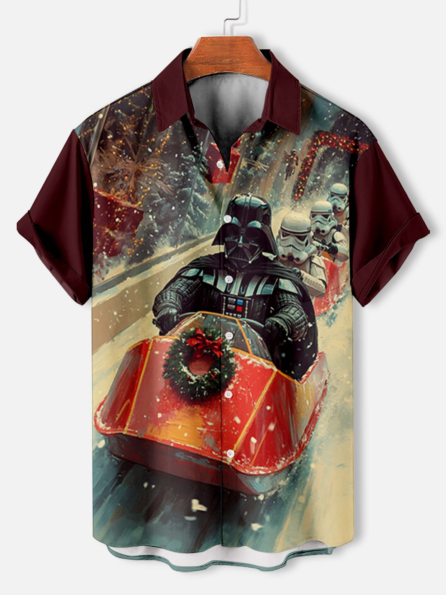Men's Classic Movie Christmas Graphic Short Sleeve Shirt
