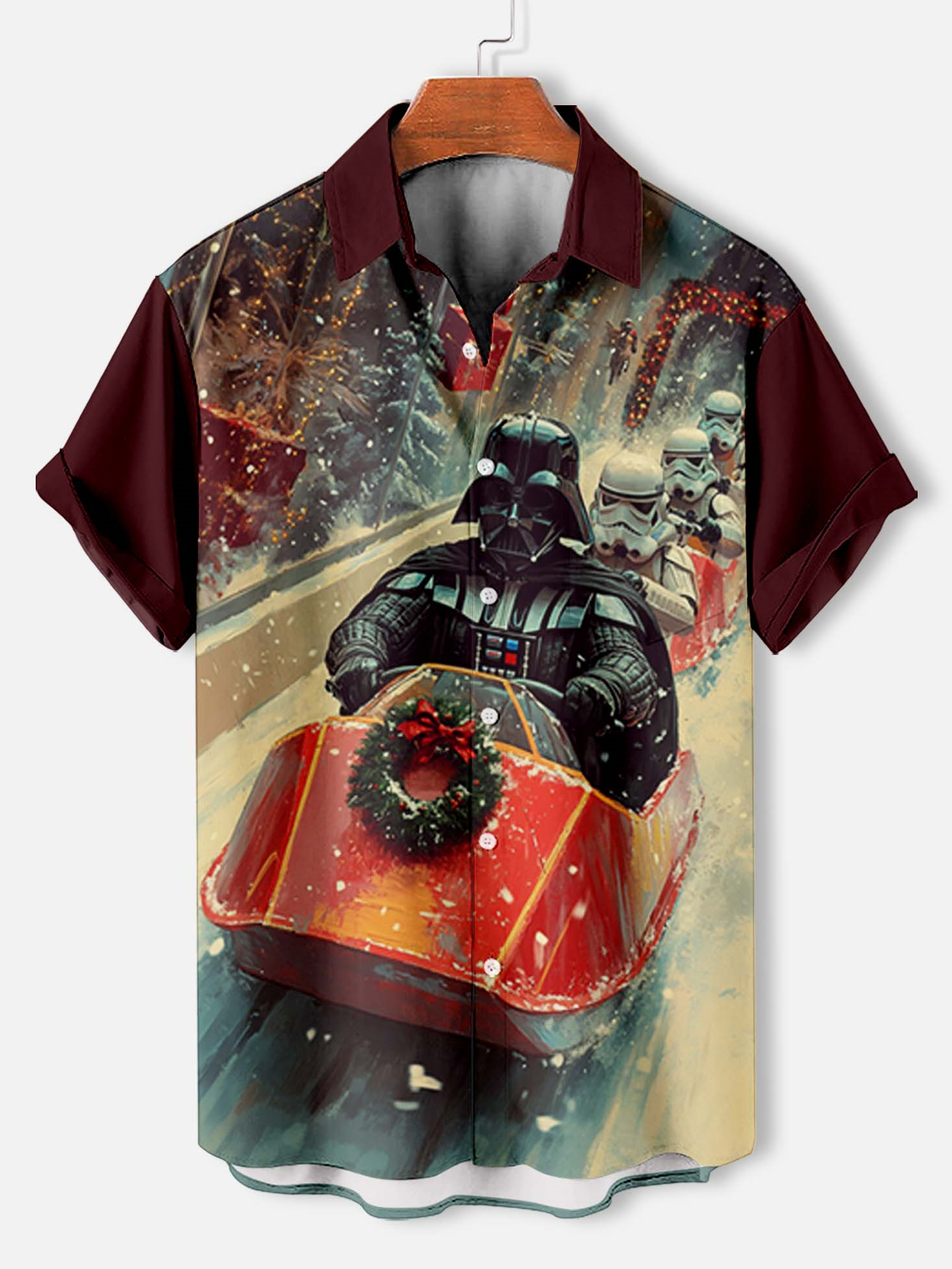 Men's Classic Movie Christmas Graphic Short Sleeve Shirt