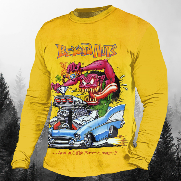 Men's Casual Cartoon Graphic Long Sleeve T-Shirt