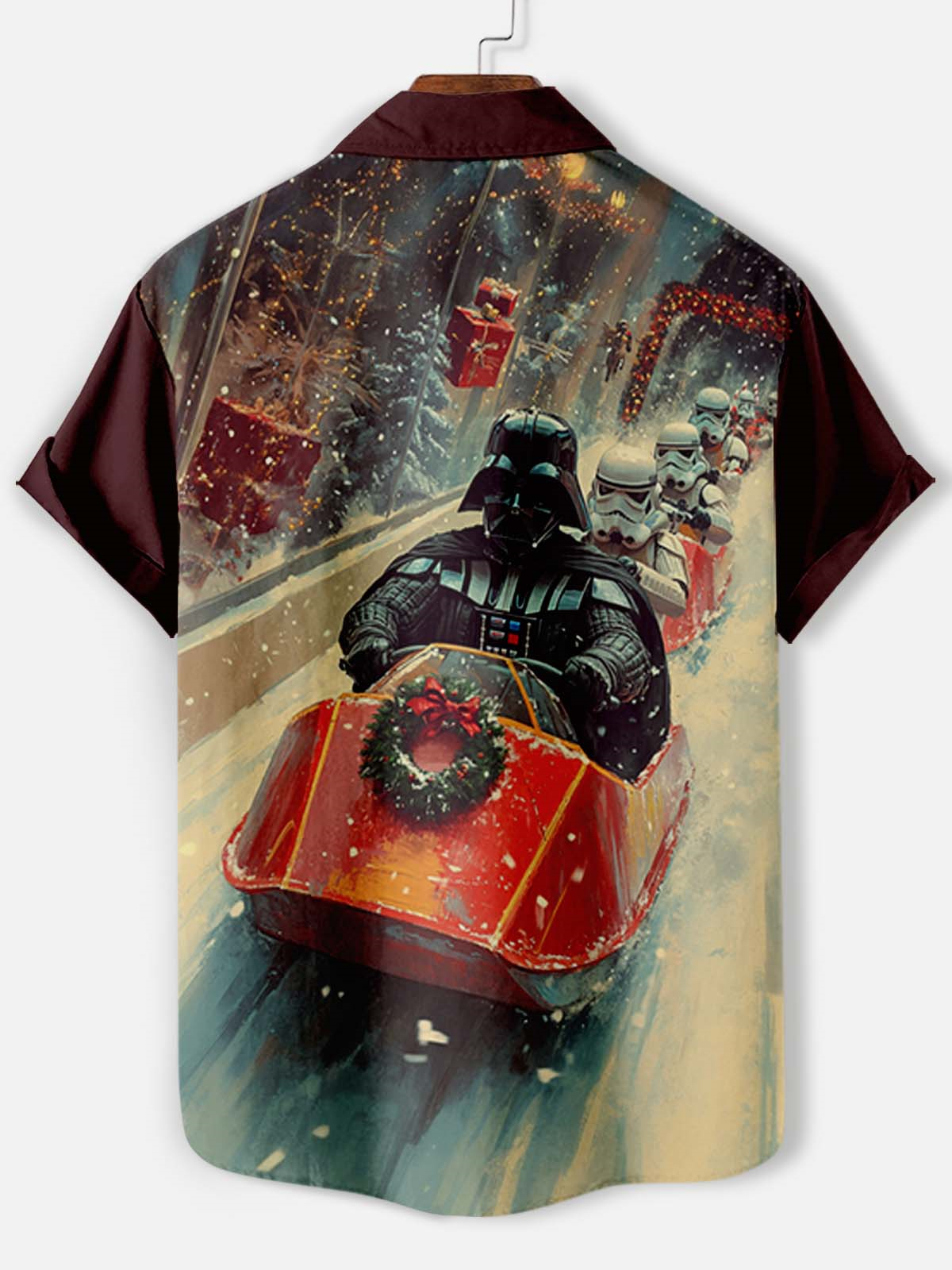 Men's Classic Movie Christmas Graphic Short Sleeve Shirt
