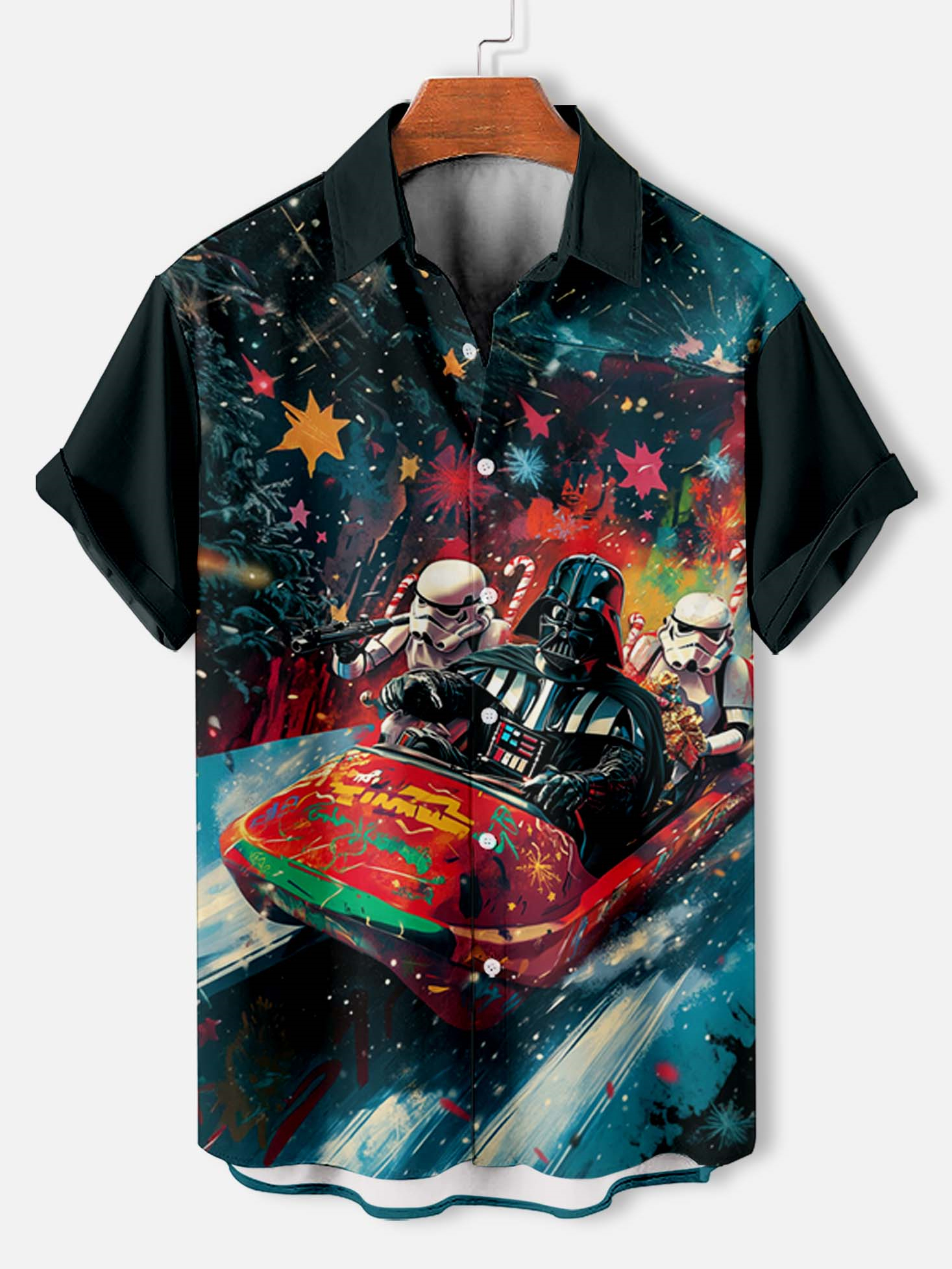 Men's Classic Movie Christmas Graphic Short Sleeve Shirt