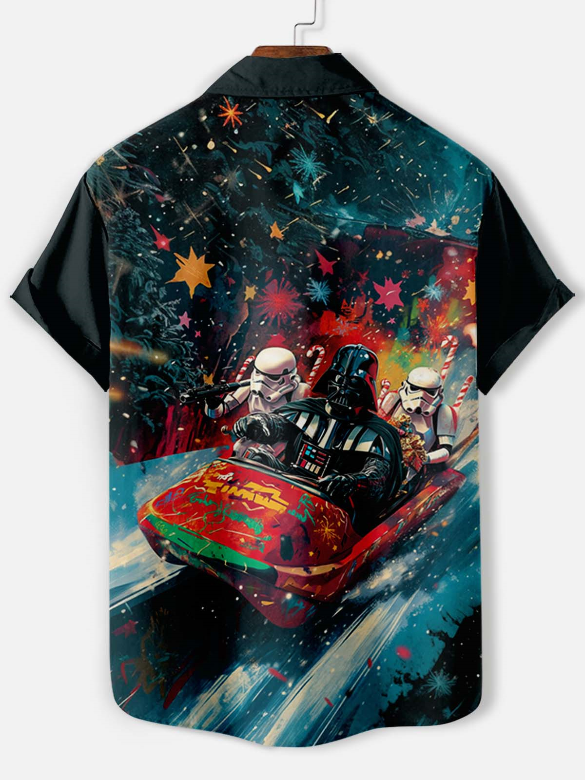 Men's Classic Movie Christmas Graphic Short Sleeve Shirt