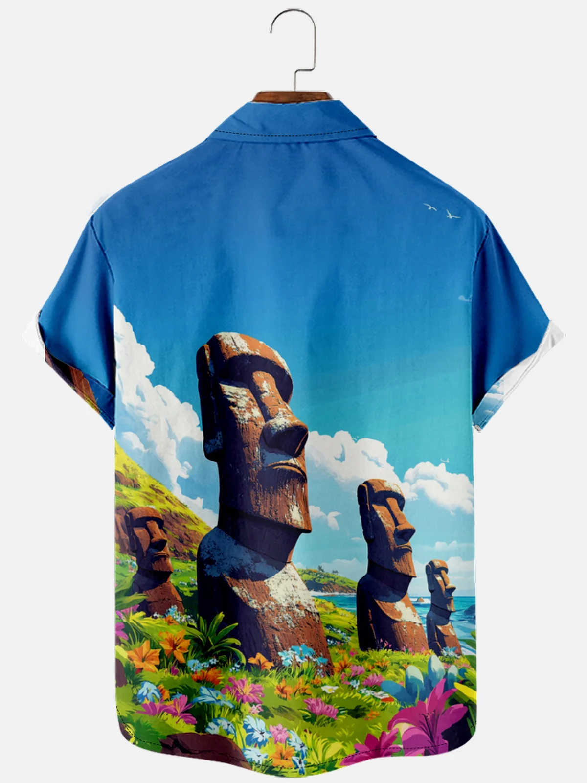 Men's Easter Print Short Sleeve Shirt