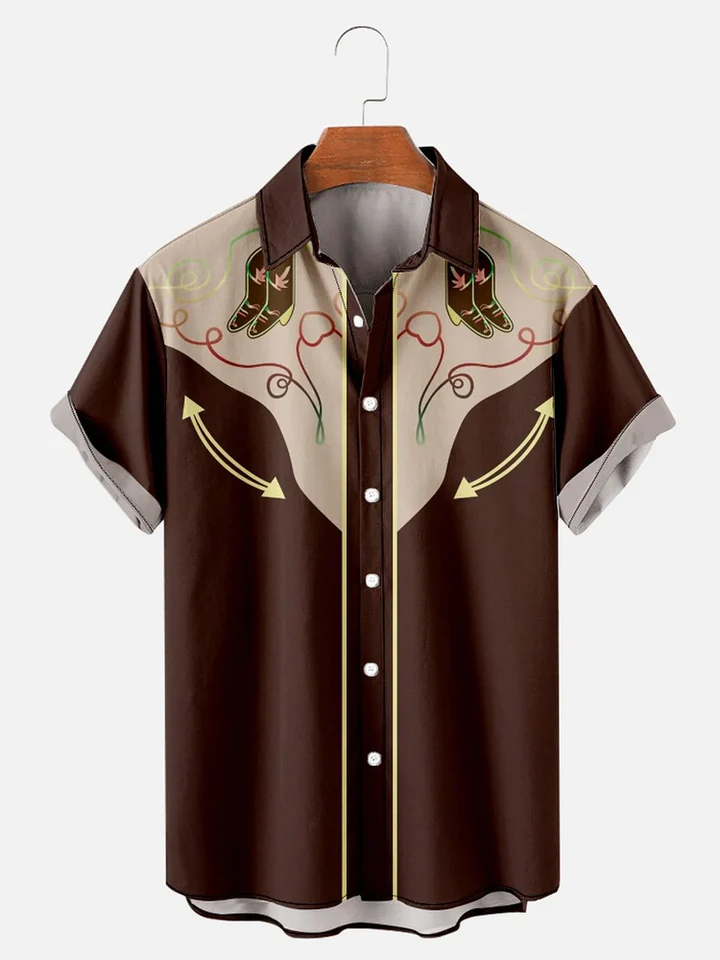 Men's Short Refreshing elegant hawaii Sleeve Shirt