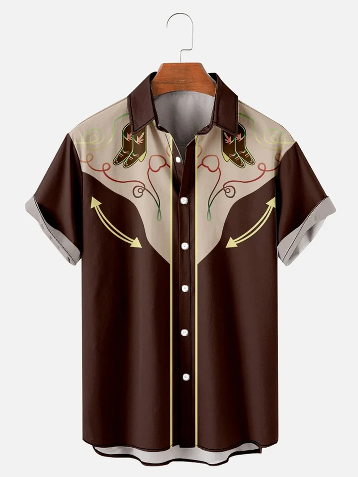 Men's Short Refreshing elegant hawaii Sleeve Shirt
