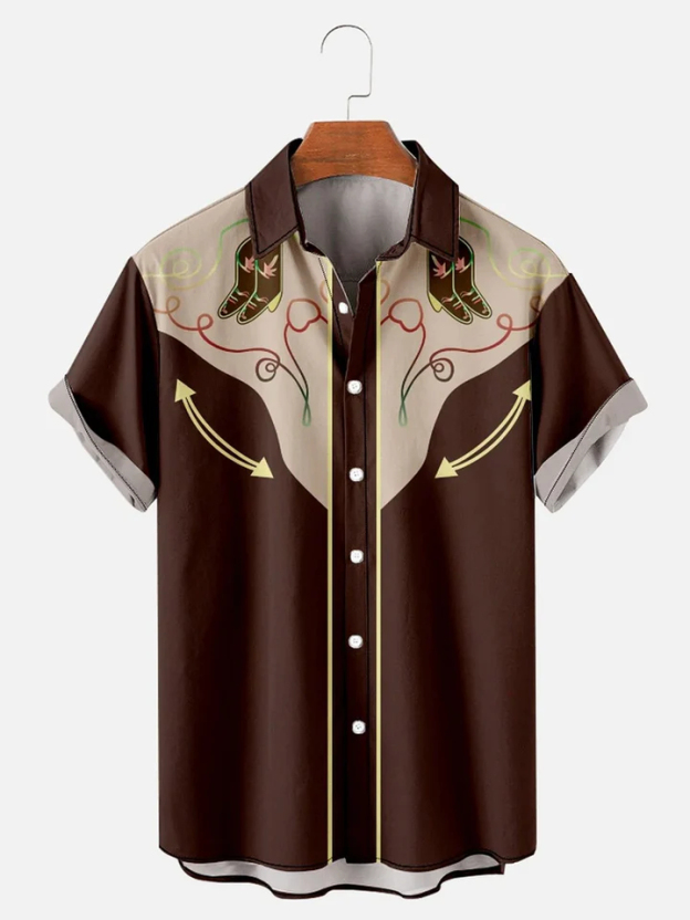Men's Short Refreshing elegant hawaii Sleeve Shirt