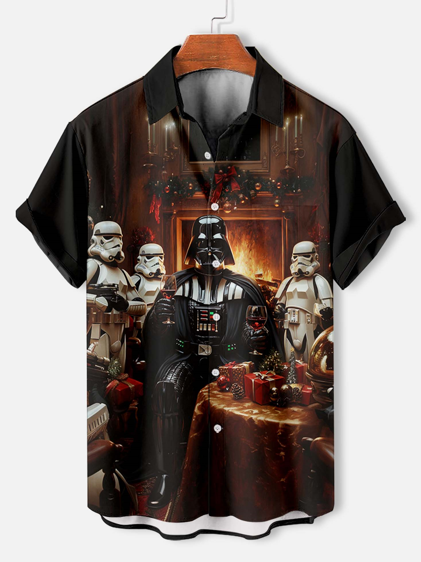 Men's Classic Movie Christmas Graphic Short Sleeve Shirt