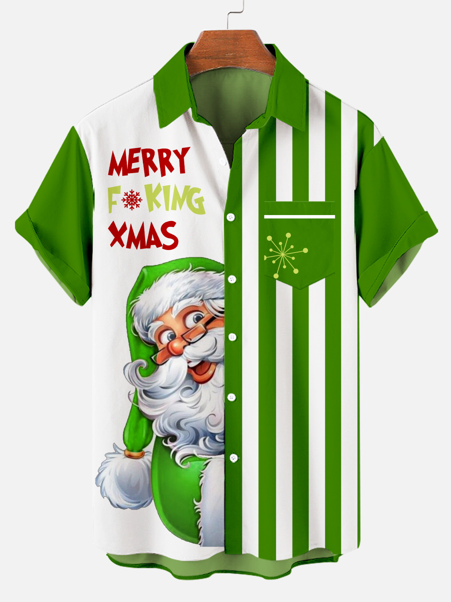 Men's Christmas Creative Design Pattern Short-Sleeved Shirt 0272