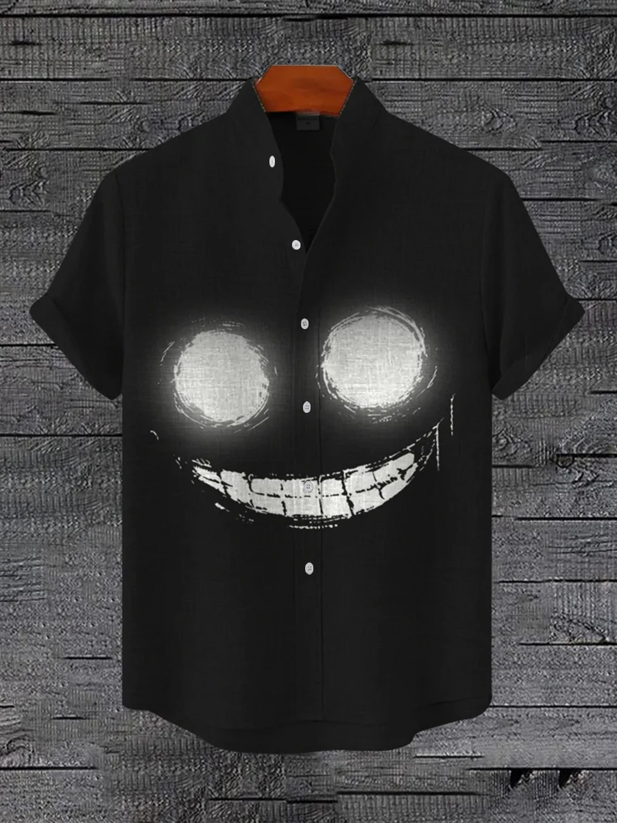 Men's Retro Halloween Short Sleeve Shirt