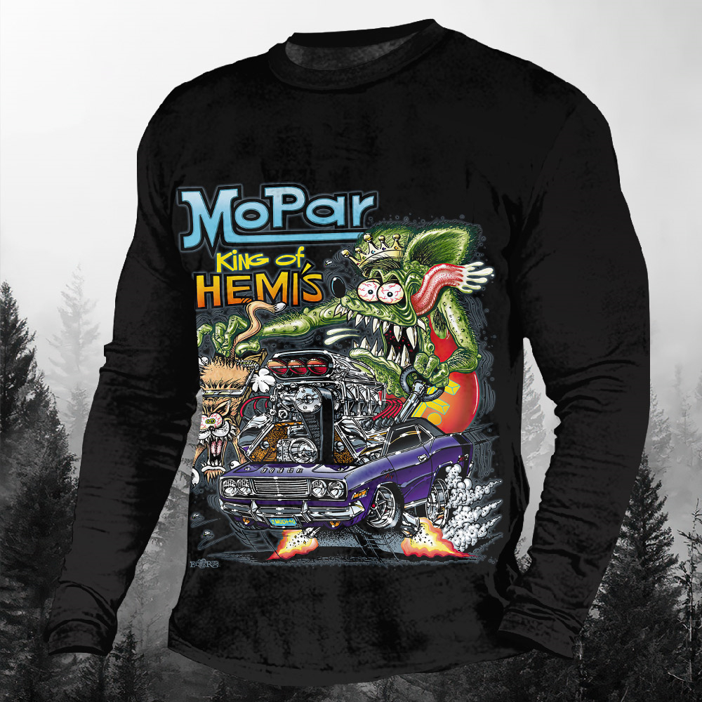 Men's Casual Cartoon Graphic Long Sleeve T-Shirt