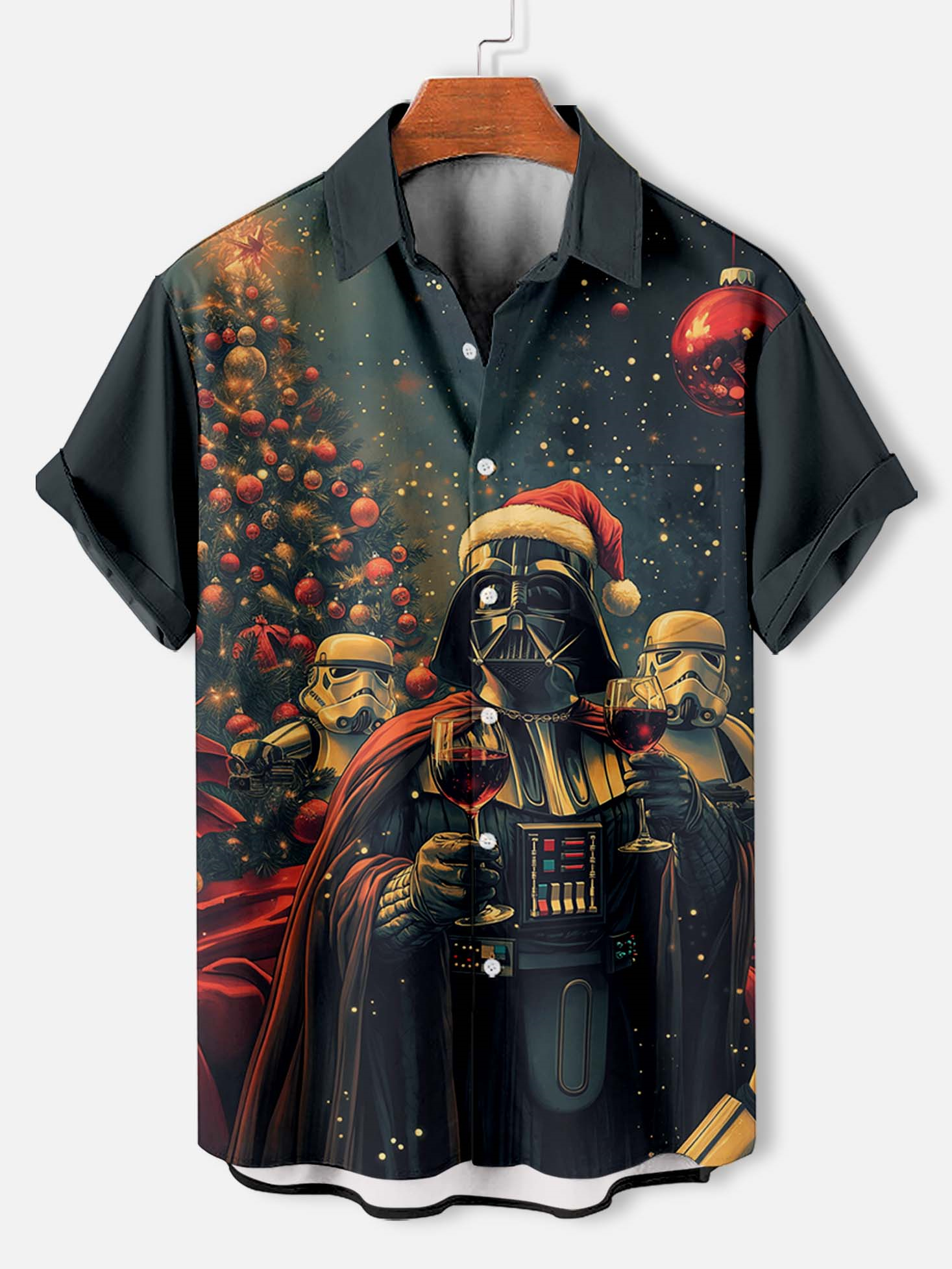 Men's Classic Movie Christmas Graphic Short Sleeve Shirt