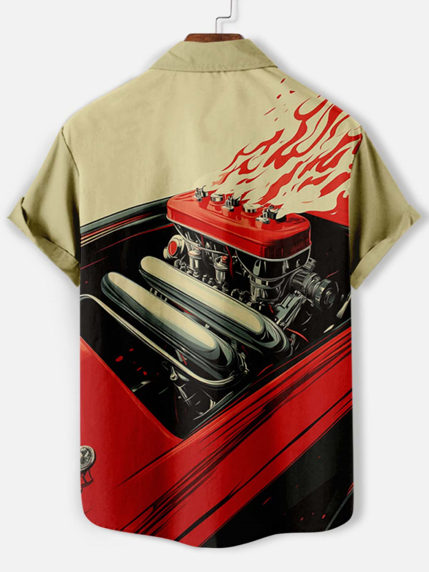 Men's Mechanical Parts Graphic Short Sleeve Shirt