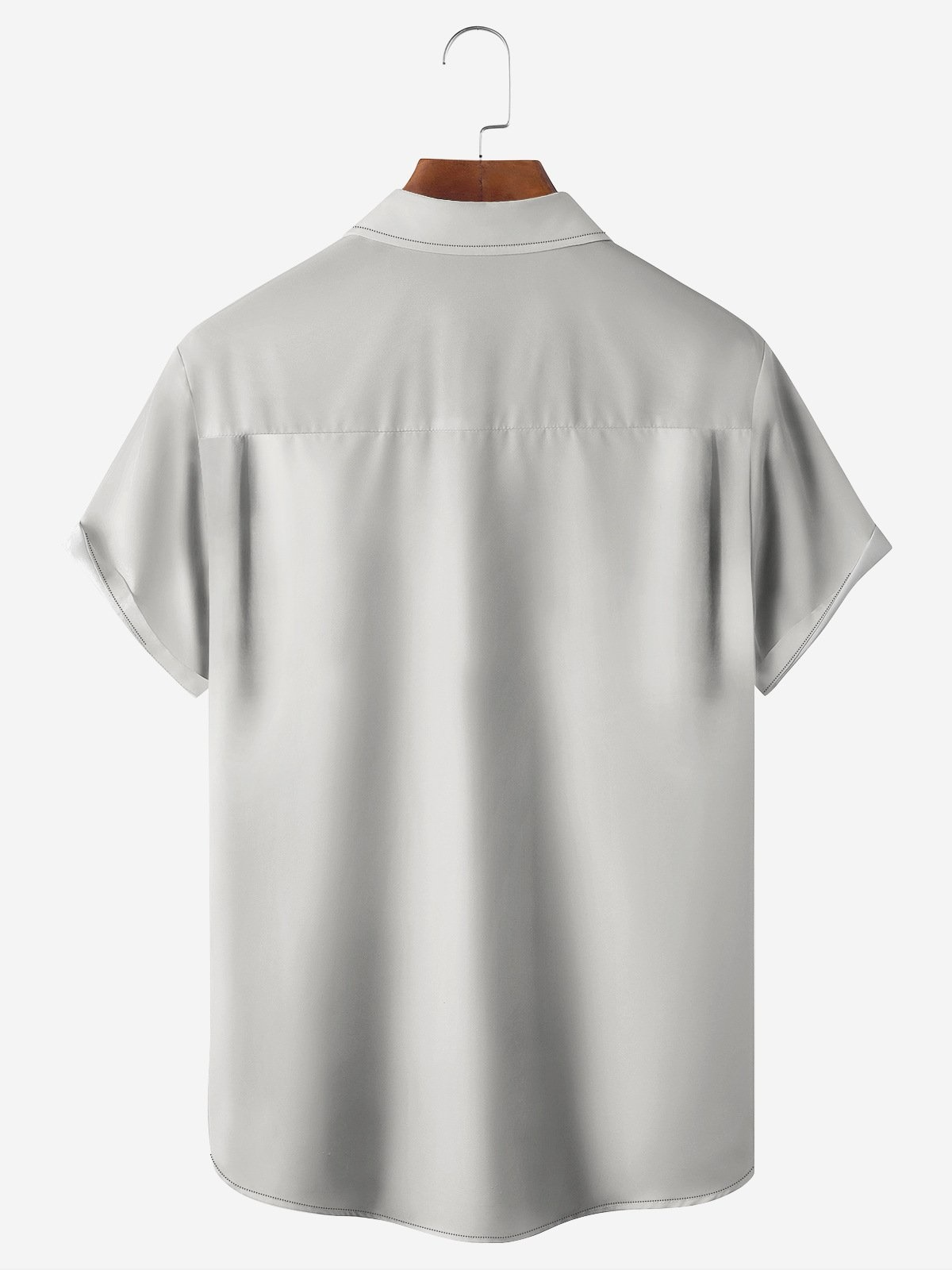 Plant Contrasting Pocket Flip Collar Bowling Shirt